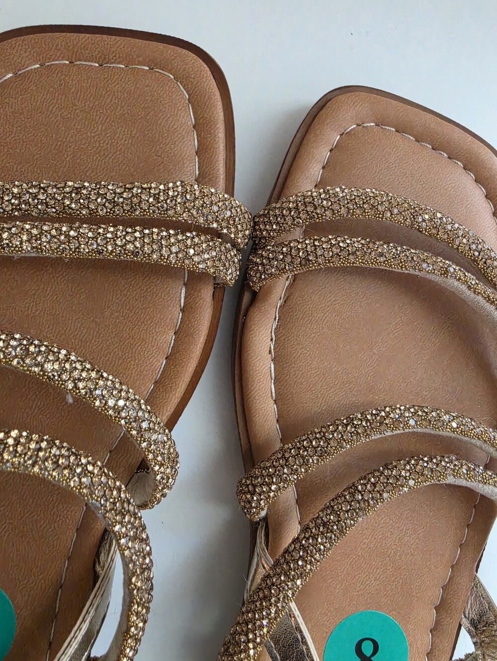 Mariella Slides Gold Straps Made In Italy Strappy Sandals Size 8 NWT - Picture 2 of 4